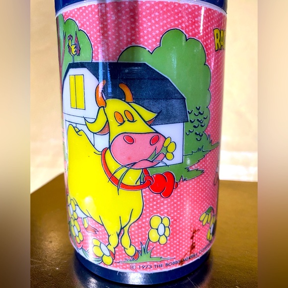 RAGGEDY ANN AND ANDY VTG 1973 COLLECTIBLE ALADDIN HOT & COLD THERMO BOTTLE 8oz - Picture 2 of 16